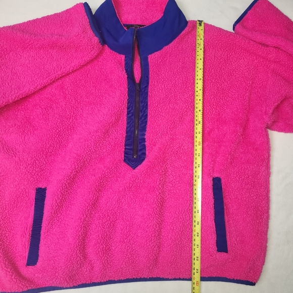 J Crew Superplush Sherpa Fleece Half-zip Pullover Shirt Women's Size Large Pink - Picture 4 of 9